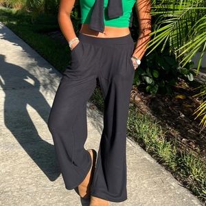 Parade Easy Lounge Wide Leg Pant - Black Waffle